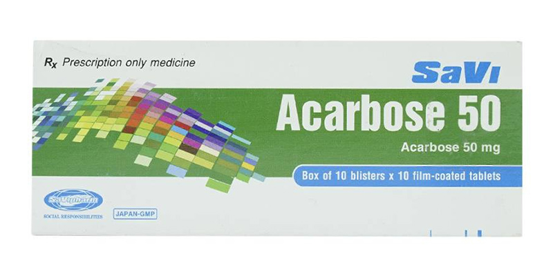 Thuốc trị tiểu đường SaVi Acarbose 50mg