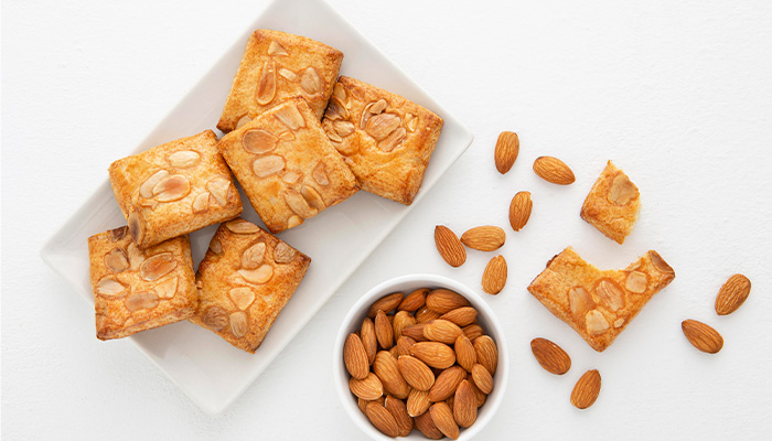 Bánh hạt hạnh nhân chứa ít tinh bột nhanh