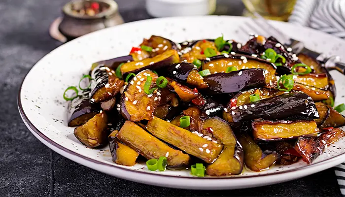 Món cà tím xào tỏi cho người tiểu đường