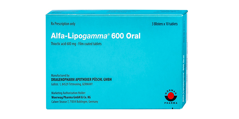 Thioctic acid có chứa trong thuốc Alfa-Lipogamma 600 Oral 