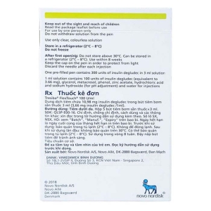 Tresiba FlexTouch 100ui/ml Novo Nordisk 5 cây