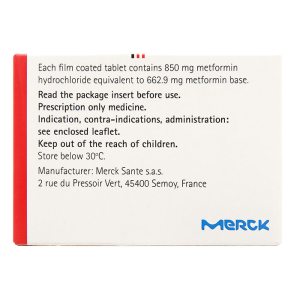 Glucophage 850mg Merck điều trị đái tháo đường 100 viên
