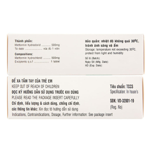 Glucofast 500mg Mebiphar điều trị tiểu đường 60 viên