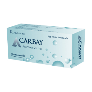 Acarbay 25mg Herabiopharm cải thiện kiểm soát đường huyết 100 viên