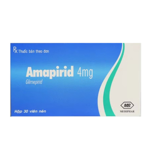 Amapirid 4mg Mebiphar điều trị đái tháo đường týp 2 (30 viên)