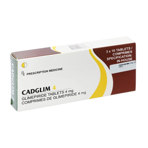 Cadglim 4 Cadila trị tiểu đường tuýp 2 không phụ thuộc insulin (30 viên)