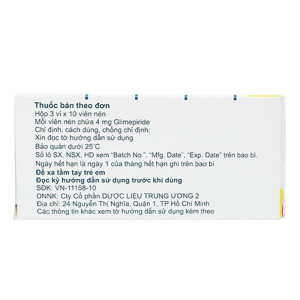 Canzeal 4mg Sandoz điều trị đái tháo đường 30 viên