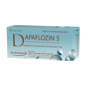 Dapaflozin 5mg Herabiopharm điều trị bệnh đái tháo đường týp 2 (30 viên)