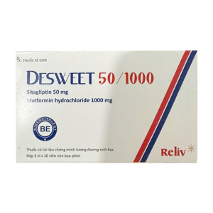 Desweet 50/1000 Reliv điều trị đái tháo đường típ 2 (30 viên)