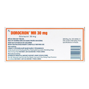 Dorocron MR 30mg Domesco điều trị đái tháo đường 60 viên