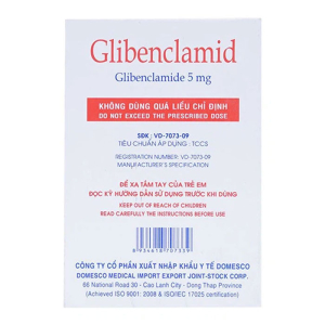 Glibenclamid Domesco điều trị đái tháo đường không phụ thuộc insulin 100 viên