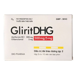 GliritDHG 500mg/5mg điều trị tiểu đường 30 viên