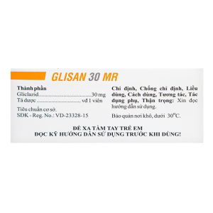 Glisan 30 MR Hasan điều trị đái tháo đường 300 viên