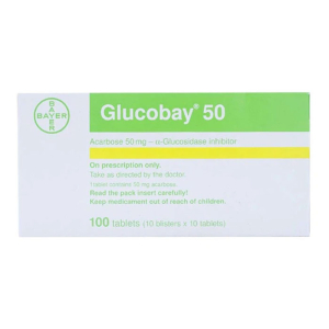 Glucobay 50 Bayer điều trị kết hợp chế độ ăn kiêng cho bệnh nhân đái tháo đường 100 viên