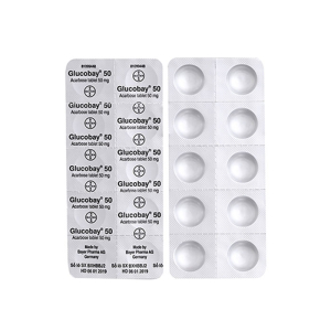 Glucobay 50 Bayer điều trị kết hợp chế độ ăn kiêng cho bệnh nhân đái tháo đường 100 viên