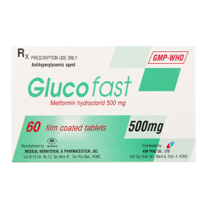 Glucofast 500mg Mebiphar điều trị tiểu đường 60 viên