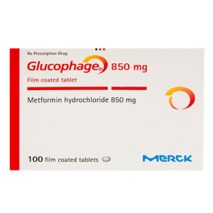 Glucophage 850mg Merck điều trị đái tháo đường 100 viên