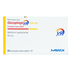 Glucophage XR 500mg Merck điều trị tiểu đường 60 viên