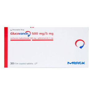 Glucovance 500mg/5mg Merck điều trị bệnh đái tháo đường 30 viên
