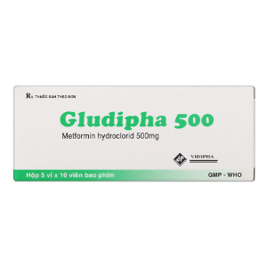 Gludipha 500 Vidipha điều trị đái tháo đường 50 viên