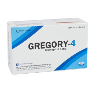 Gregory 4mg Davipharm điều trị tiểu đường tuýp 2 (60 viên)