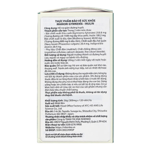 Gymnema Inulin Mamori hỗ trợ ngừa tiểu đường 120 viên