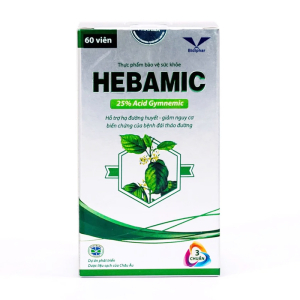 Hebamic Bidiphar hỗ trợ hạ đường huyết 60 viên