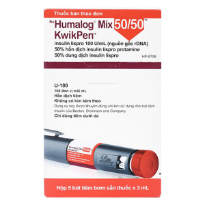 Humalog Mix50 Kwikpen 100U/ml Lilly 5 cây x 3ml