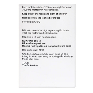 Jardiance Duo 12.5mg/1000mg điều trị đái tháo đường 30 viên