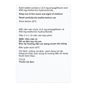 Jardiance Duo 12.5mg/850mg Boehringer điều trị tiểu đường 30 viên