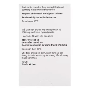 Jardiance Duo 5mg/1000mg Boehringer điều trị đái tháo đường 30 viên