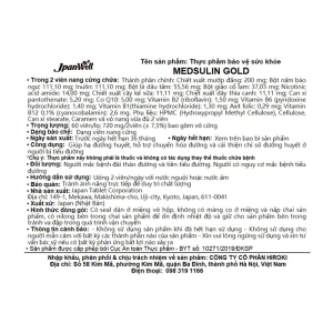 Medsulin Gold Jpanwell giúp hạ đường huyết 60 viên