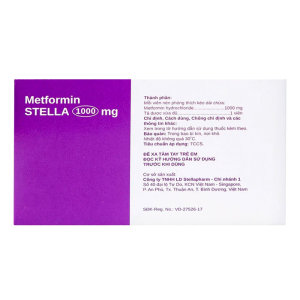 Metformin Stella 1000mg điều trị đái tháo đường 60 viên