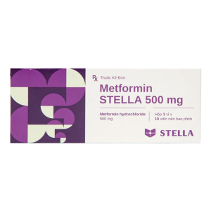 Metformin Stella 500mg điều trị bệnh đái tháo đường 30 viên