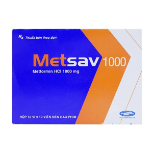 Metsav 1000mg Savi điều trị đái tháo đường type 2 - Hộp 100 viên
