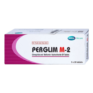 Perglim M-2 Mega We Care điều trị bệnh đái tháo đường 100 viên