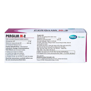 Perglim M-2 Mega We Care điều trị bệnh đái tháo đường 100 viên