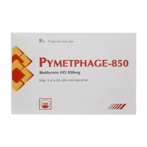 Pymetphage 850mg Pymepharco điều trị bệnh đái tháo đường type 2 (100 viên)