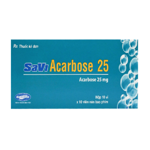 SaVi Acarbose 25 điều trị đái tháo đường 100 viên