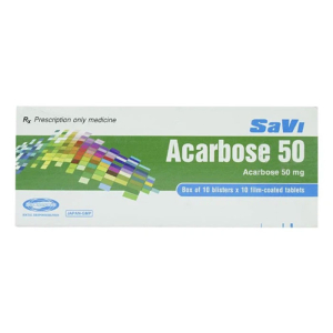 SaVi Acarbose 50 điều trị đái tháo đường 100 viên