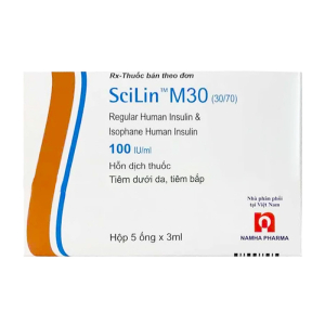 Scilin M30 (30/70) 100 IU/ml Bioton điều trị bệnh đái tháo đường tuýp 1 (5 ống x 3ml)