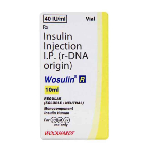Wosulin R 40 IU/ml Wockhardt điều trị bệnh đái tháo đường (1 lọ x 10ml)