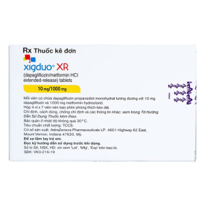 Xigduo XR 10mg/1000mg Astrazeneca cải thiện kiểm soát đường huyết 28 viên