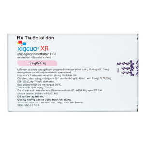 Xigduo XR 10mg/500mg Astrazeneca cải thiện kiểm soát đường huyết 28 viên